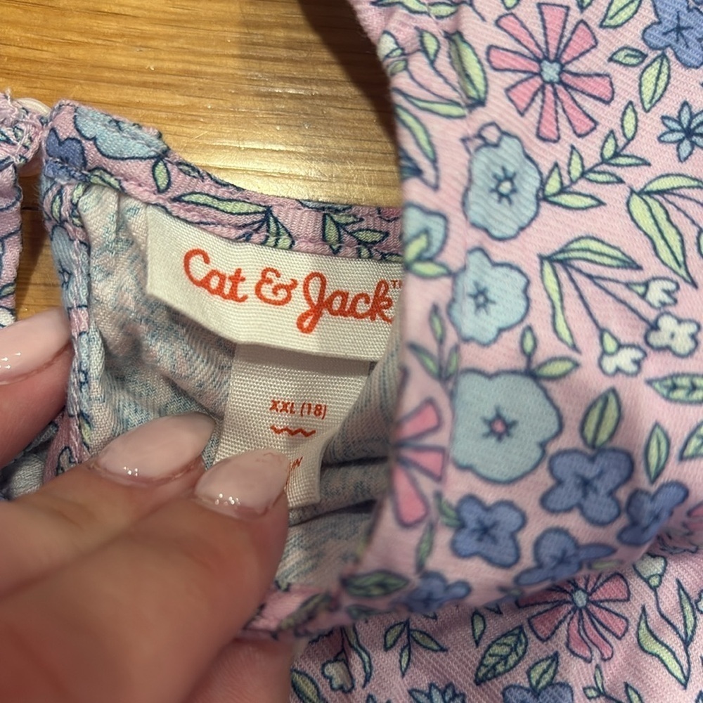 Cat & Jack Blue and Purple Floral Blouse - Picture 2 of 3